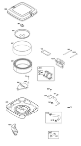 Air Cleaner Group Diagram and Parts List for 386442-0467-G1  Briggs and Stratton Engine